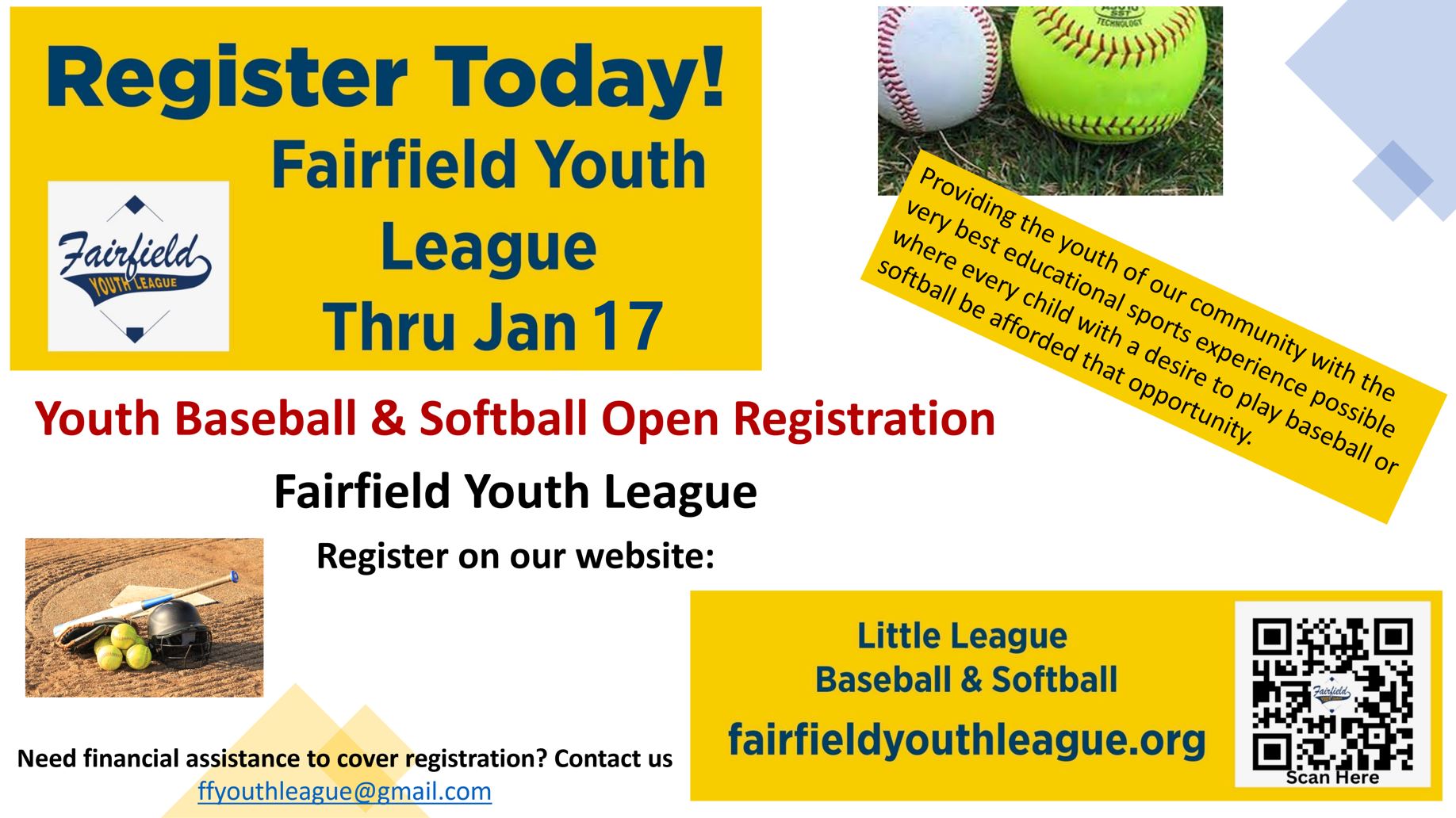 Fairfield Youth League: Spring 2025 Registration